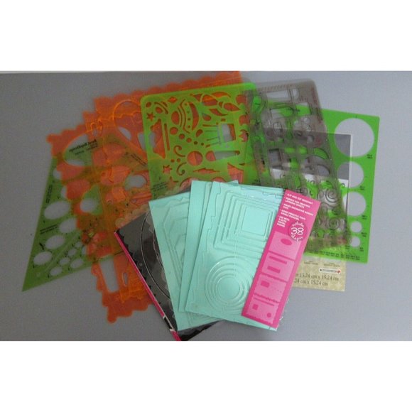 Fiskars Plaid Westcott Lot Template Stencil Hard & Soft Plastic Scrapbook Craft - Picture 1 of 10